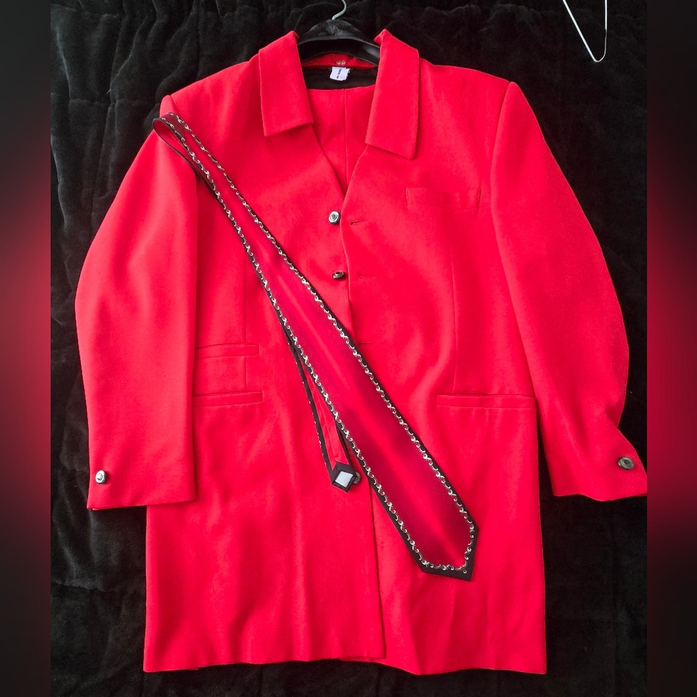Vintage Zoot Suit Style Red  suit Set by Di Palma | Made in USA | Rare Find